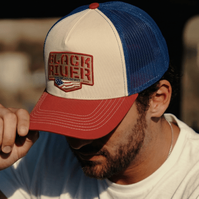 Cap - Black River Frontier Trucker (off-white/blue/red)
