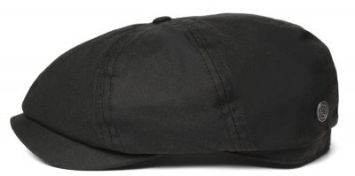 Flat cap - Jaxon Hats British Millerain Waxed Cotton Flat Cap (black)