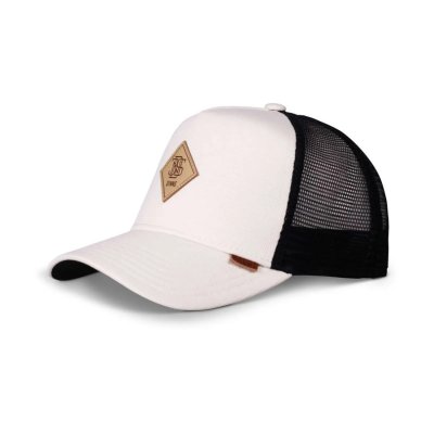 Cap - Djinns HFT Cotton Knit Trucker (off-white/black)