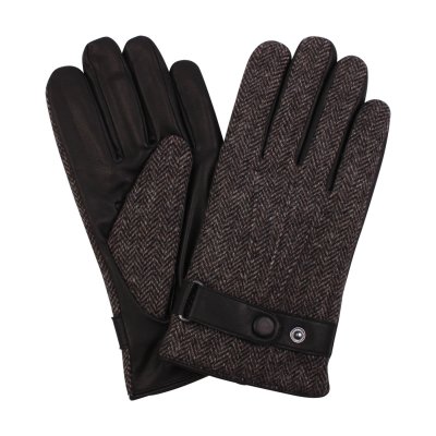 Gloves - Amanda Christensen Tweed Leather Gloves (Black)