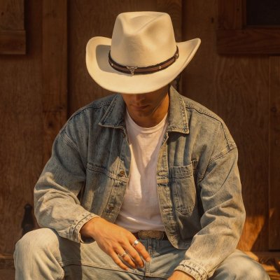 Hats - Gårda Santaquin Crushable Wool felt Western hat (white)