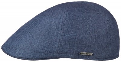 Flat cap - Stetson Driver Linen Duck Cap (navy blue)