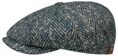 Flat cap - Stetson Hatteras Herringbone (blue/grey)
