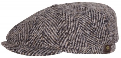 Flat cap - Stetson Hatteras Herringbone (black/beige)