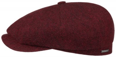 Flat cap - Stetson Hatteras Wool Herringbone (red)