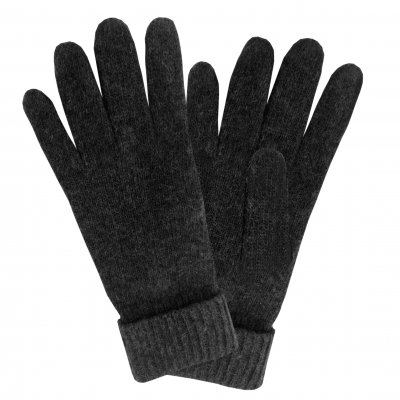 Gloves - HK Ladies Knitted Glove Wool/Angora (Black)