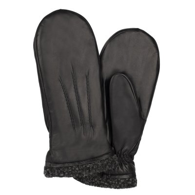 Gloves - HK Women's Hairsheep Leather Mittens with Wool Pile Lining (Black)