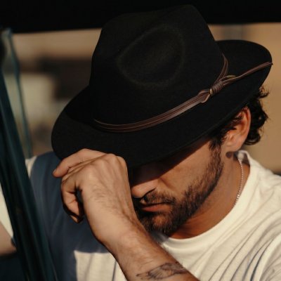 Hats - Gårda Vicenza Crushable Wool felt Fedora (black)