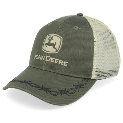 Cap - John Deere Oilskin Look Mesh Back Cap (olive green/off-white)
