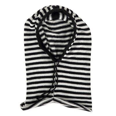 Balaclava - Gårda Valloire Striped Wool Mix Balaclava (black/white)