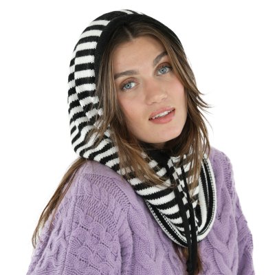 Balaclava - Gårda Valloire Striped Wool Mix Balaclava (black/white)