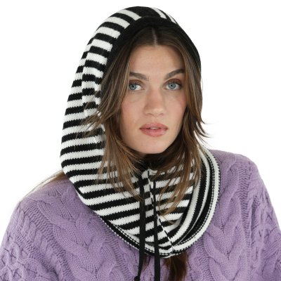Balaclava - Gårda Valloire Striped Wool Mix Balaclava (black/white)