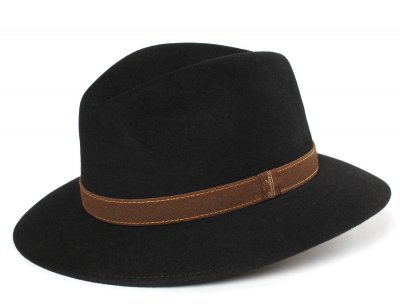 Hats - Borsalino Alessandria Leather Band Fedora (black)