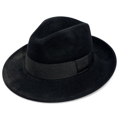 Hats - Gårda Volterra Fedora Wool Hat (black)