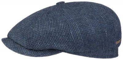 Flat cap - Stetson Hatteras Linen/cotton (blue)