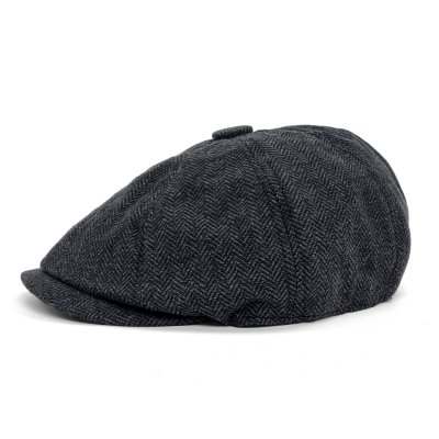 Flat cap - Gårda Aberdour Newsboy (black/grey)
