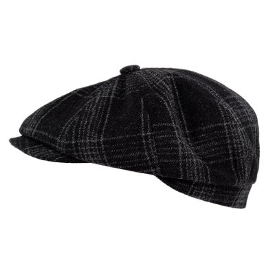 Flat cap - Gårda Premium Banbury Wool Newsboy (black)