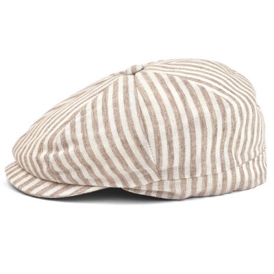 Flat cap - Gårda Barnaby Striped Newsboy (beige)