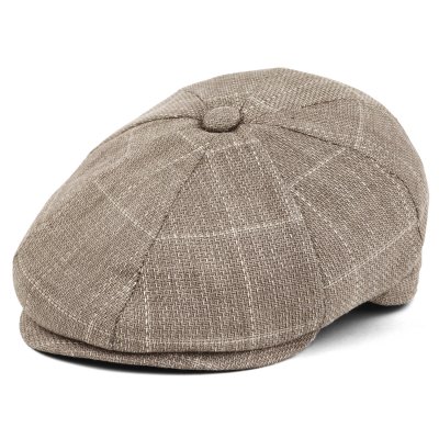 Flat cap - Gårda Clemmons Checkered Newsboy (beige)