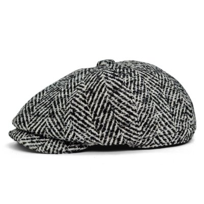 Flat cap - Gårda Coulter Newsboy (black/white)