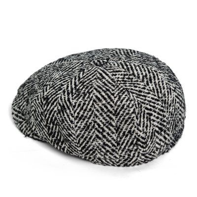 Flat cap - Gårda Coulter Newsboy (black/white)