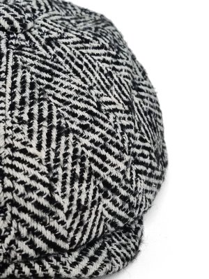 Flat cap - Gårda Coulter Newsboy (black/white)