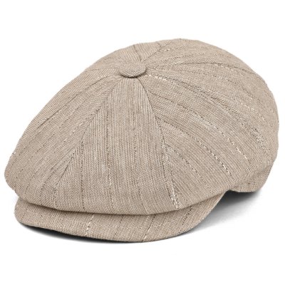 Flat cap - Gårda Crispin Striped Newsboy (beige)