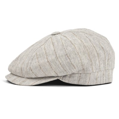 Flat cap - Gårda Crispin Striped Newsboy (greige)