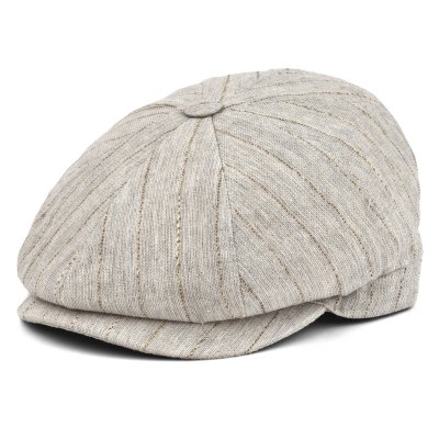 Flat cap - Gårda Crispin Striped Newsboy (greige)