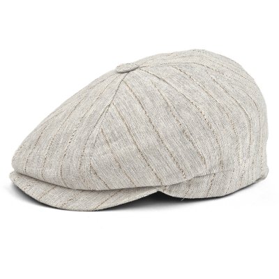 Flat cap - Gårda Crispin Striped Newsboy (greige)