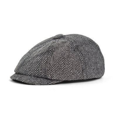 Flat cap - Gårda Digby Children's Newsboy Cap (black/white)