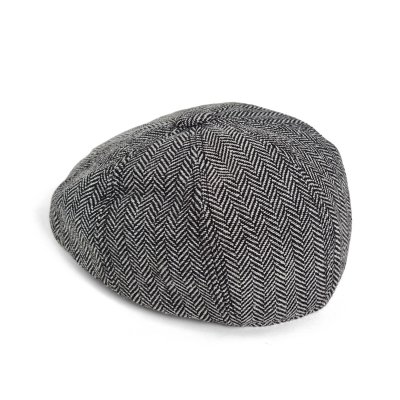 Flat cap - Gårda Digby Children's Newsboy Cap (black/white)