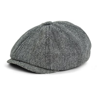 Flat cap - Gårda Digby Newsboy Cap (black/white)