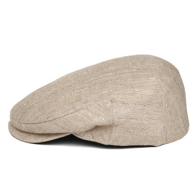 Flat cap - Gårda Edington Striped Sixpence (beige)