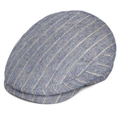 Flat cap - Gårda Edington Striped Sixpence (blue)