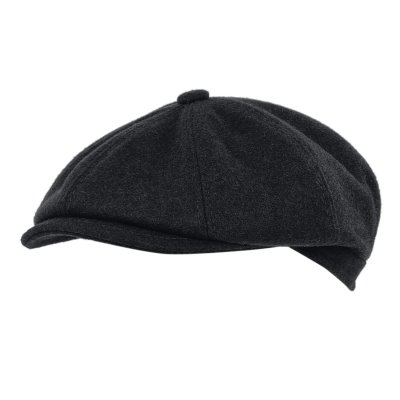 Flat cap - Gårda Premium Larkhall Wool Newsboy (black)