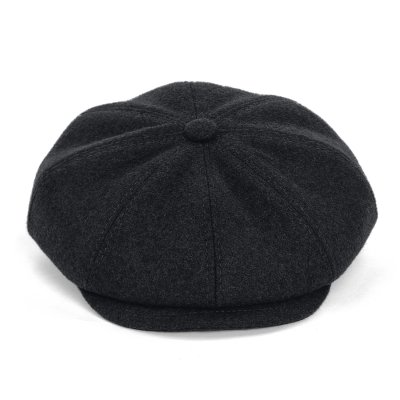 Flat cap - Gårda Premium Larkhall Wool Newsboy (black)