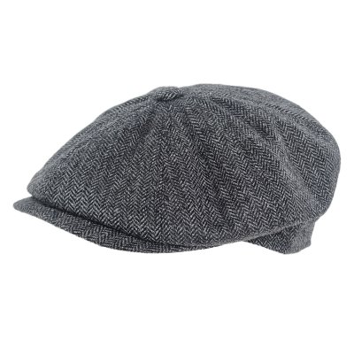 Flat cap - Gårda Premium Oakham Wool Newsboy (black/white)