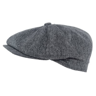 Flat cap - Gårda Premium Oakham Wool Newsboy (black/white)