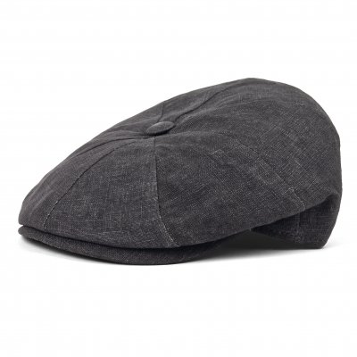 Gubbkeps / Flat cap - Gårda Vero Linen Newsboy Cap (mörkgrå)