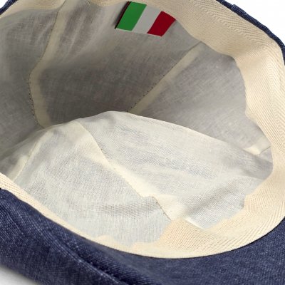 Gubbkeps / Flat cap - Gårda Tallone Linen Flat Cap (blå)