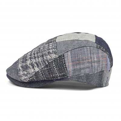 Gubbkeps / Flat cap - Gårda Zannone Linen Mix Flat Cap (blå)