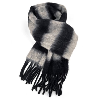Scarves - Gårda Dinibor Striped Scarf (grey/black)