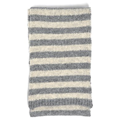 Scarves - Gårda Grindelwald Striped Wool Mix Scarf (beige/grey)