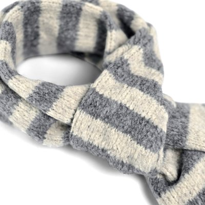 Scarves - Gårda Grindelwald Striped Wool Mix Scarf (beige/grey)