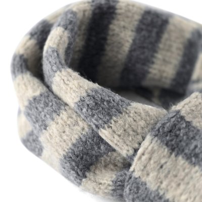 Scarves - Gårda Grindelwald Striped Wool Mix Scarf (beige/grey)
