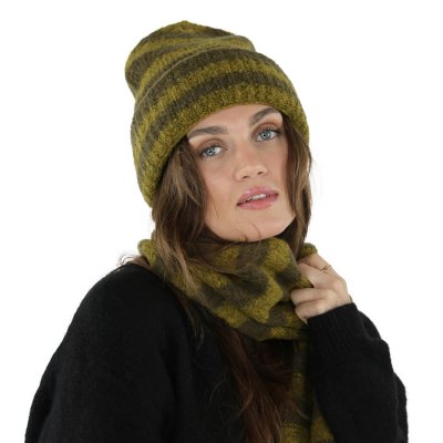 Scarves - Gårda Grindelwald Striped Wool Mix Scarf (green)