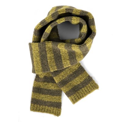 Scarves - Gårda Grindelwald Striped Wool Mix Scarf (green)