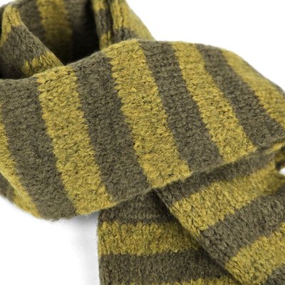Scarves - Gårda Grindelwald Striped Wool Mix Scarf (green)