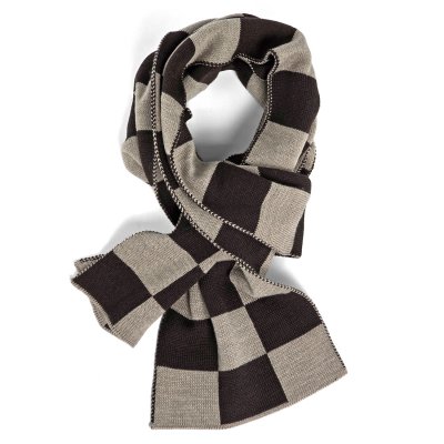 Scarves - Gårda Kitzbühel Merino Wool Check Scarf (brown/beige)
